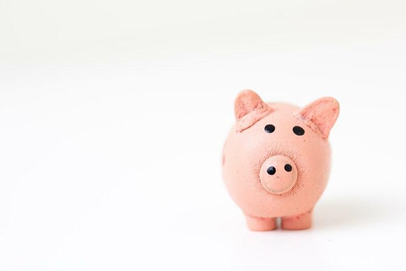 Pink Piggy Bank on a White Background
