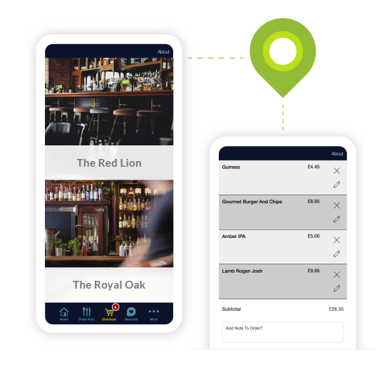 bar and pub apps mockup