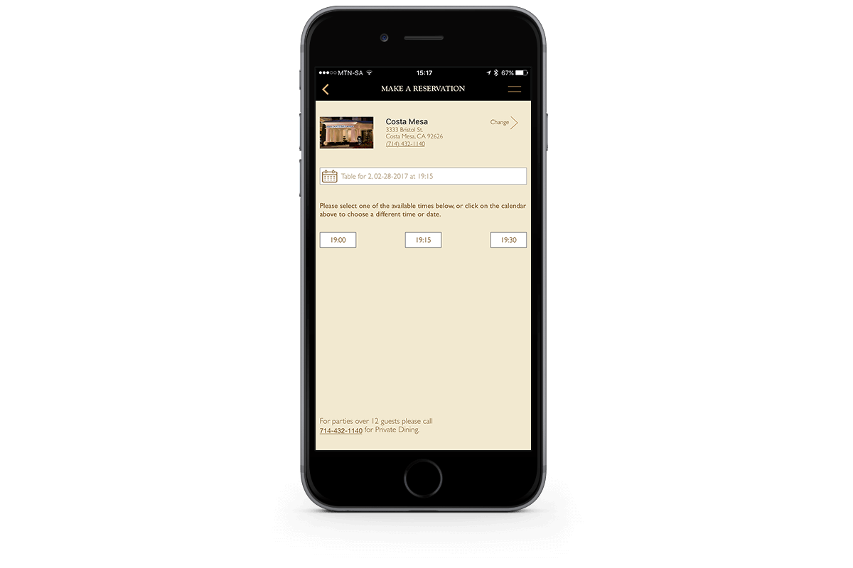 Restaurant Bookings App