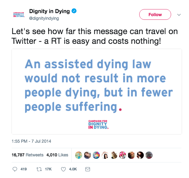 Dignity in Dying Tweet