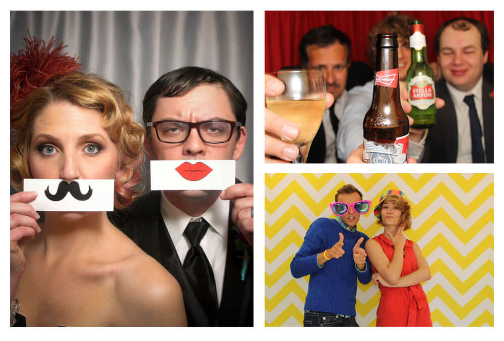 Three Different Photos From a Photo Booth