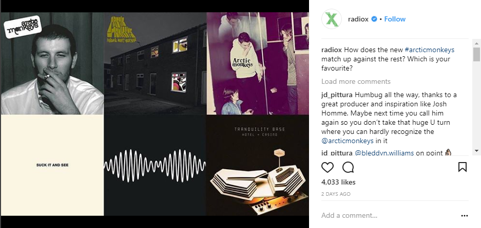 Radio X Instagram Screenshot