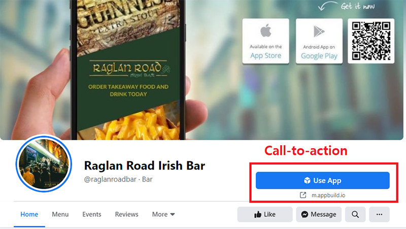 raglan road irish bar use app button