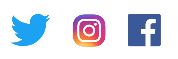 Twitter Instagram and Facebook Logos